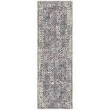 8' Ivory Gray And Rust Oriental Runner Rug