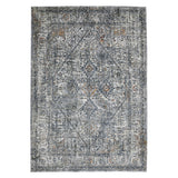 5' X 8' Ivory Gray And Rust Oriental Area Rug