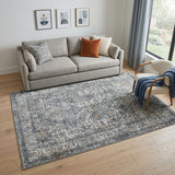 5' X 8' Ivory Gray And Rust Oriental Area Rug