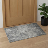2' X 3' Ivory Black And Gray Abstract Area Rug