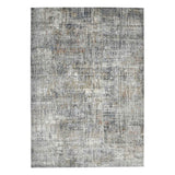 5' X 8' Ivory Gray And Brick Red Abstract Area Rug