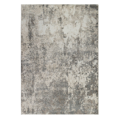 5' X 8' Beige Ivory And Gray Abstract Area Rug