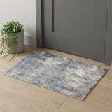 2' X 3' Gray and Light Blue Abstract Power Loom Area Rug