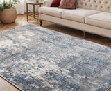 5' X 8' Gray And Light Blue Abstract Area Rug