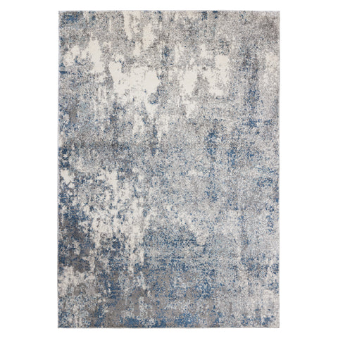 5' X 8' Gray And Light Blue Abstract Area Rug