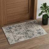 2' X 3' Gray and Beige Abstract Power Loom Area Rug