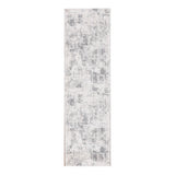 8' Gray and Beige Abstract Power Loom Runner Rug