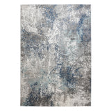 5' X 8' Ivory Blue and Gray Abstract Power Loom Area Rug