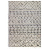 2' X 3' Gray And Ivory Geometric Shag Area Rug