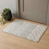 2' X 3' Gray And Ivory Geometric Shag Area Rug