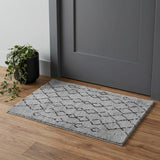 2' X 3' Gray And Black Geometric Shag Area Rug