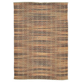 5' X 8' Tan And Red Jute Geometric Flatweave Handmade Area Rug