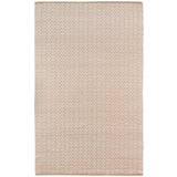 5' X 8' Tan And Ivory Jute Geometric Flatweave Handmade Area Rug