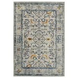 2' X 3' Ivory And Yellow Oriental Distressed Area Rug