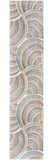 12' Blue And Ivory Abstract Washable Runner Rug
