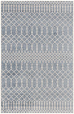 3' X 5' Blue And Ivory Moroccan Washable Area Rug
