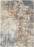 5' X 7' Blue And Ivory Abstract Washable Area Rug