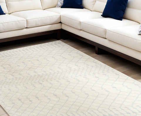 8' X 10' Gray And Ivory Moroccan Washable Area Rug