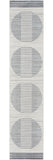 10' Blue And Ivory Geometric Washable Runner Rug