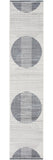 10' Blue And Ivory Geometric Washable Runner Rug