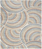 4' X 6' Blue and Ivory Geometric Power Loom Washable Area Rug
