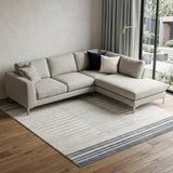 7' X 9' Blue And Ivory Geometric Washable Area Rug