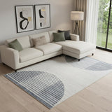 8' X 10' Ivory And Blue Geometric Washable Area Rug