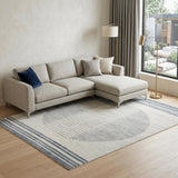 9' X 12' Blue And Ivory Geometric Washable Area Rug