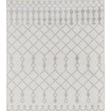 10' Gray And Ivory Moroccan Washable Runner Rug