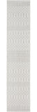 12' Gray And Ivory Moroccan Washable Runner Rug