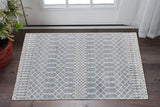 3' X 5' Blue And Ivory Moroccan Washable Area Rug