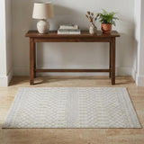3' X 5' Gray And Ivory Moroccan Washable Area Rug