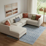7' X 9' Blue And Ivory Moroccan Washable Area Rug