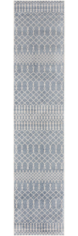 8' Blue Moroccan Runner Rug