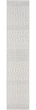 8' Gray And Ivory Moroccan Runner Rug