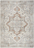 8' X 10' Gray and Ivory Moroccan Power Loom Washable Area Rug