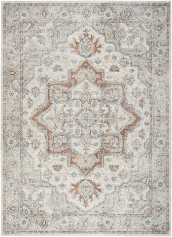 8' X 10' Gray and Ivory Moroccan Power Loom Washable Area Rug