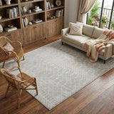 8' X 10' Gray and Ivory Moroccan Power Loom Washable Area Rug