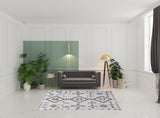 6' X 9' Gray and Brown Geometric Power Loom Washable Area Rug