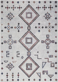 6' X 9' Gray and Brown Geometric Power Loom Washable Area Rug