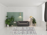 8' X 10' Gray and Brown Geometric Power Loom Washable Area Rug