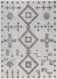 8' X 10' Gray and Brown Geometric Power Loom Washable Area Rug