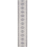 10' Gray Geometric Washable Runner Rug