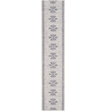 8' Gray Geometric Washable Runner Rug