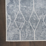 8' X 10' Blue and Gray Geometric Power Loom Washable Area Rug