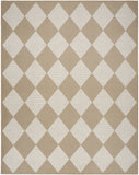 5' X 7' Natural and Ivory Geometric Power Loom Washable Non Skid Area Rug