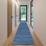 10' Blue Abstract Washable Runner Rug