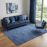 5' X 7' Blue and Gray Abstract Power Loom Washable Non Skid Area Rug
