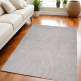 5' X 7' Gray and Ivory Abstract Power Loom Washable Non Skid Area Rug