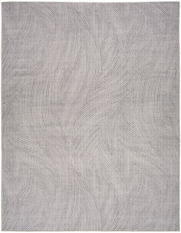 5' X 7' Gray and Ivory Abstract Power Loom Washable Non Skid Area Rug